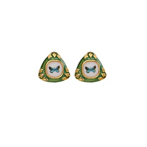 Chinese Green Butterfly Earrings Elegant Fashion Jewelry for Women Gift