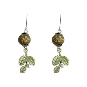 Chinese Leaf Art Earrings Vintage Style Jewelry for Women Fashion Accessory