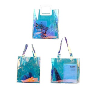 Clear PVC Tote Bag Transparent Laser Jelly Bag Plastic TPU Handbag for Women