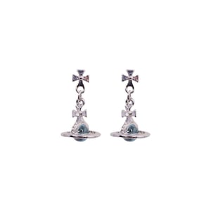 Elegant 3D Saturn Earrings for Women Unique Transparent Niche Design Jewelry