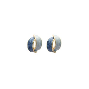 Elegant Blue Oil Drop Earrings Fashion Retro Style Jewelry Silver Needle