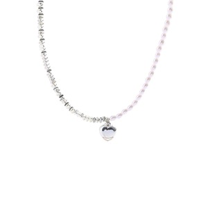 Elegant Simple Silver Heart Necklace with Freshwater Pearl Perfect Gift Jewelry