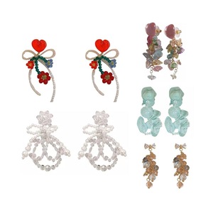 Fashion Flower Crystal Earrings Stud Women Drop Dangle Wedding Party Ear Jewelry
