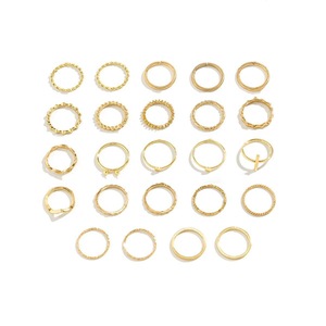 Fashion Vintage Gold Geometric Stackable Rings Set Boho Joint Finger Jewelry