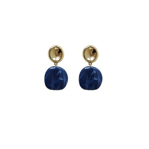 Irregular Blue Earrings For Women Retro Style Elegant Literary Fashion Jewelry