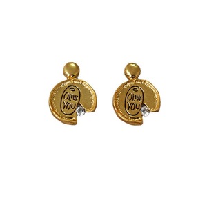 Irregular Lace Stud Earrings Unique Design Missing Corners Stylish Jewelry