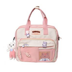 Kawaii Crossbody School Bag for Girls Large Capacity Kawaii Bag With Kawaii Pin
