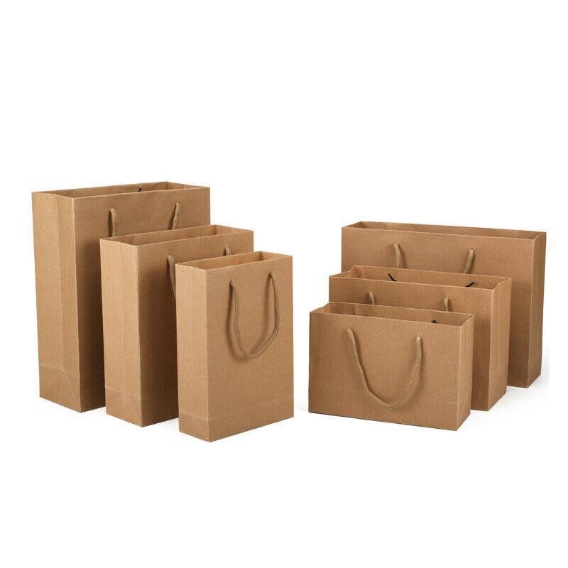 Buy Kraft Paper Bags 50 X Bulk, Gift Shopping Carry Craft Brown Bag ...