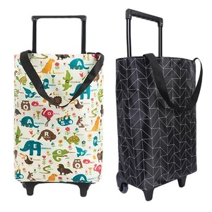 Lightweight Folding Shopping Cart Trolley with Wheels Retractable Tote Bag