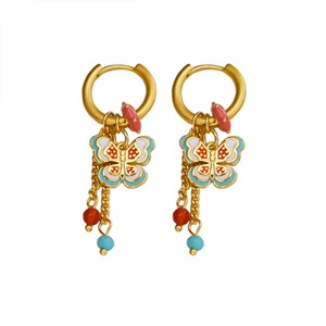 New Chinese Style Butterfly Earrings Fringe Colourful Simple Design Jewelry