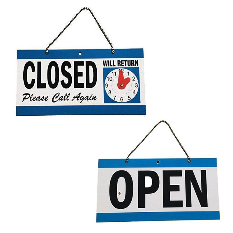 Buy Open Closed Sign with Will Return Clock for Business Shops and Home ...