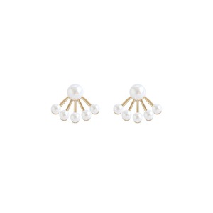 Premium Scalloped Pearl Stud Earrings Elegant Jewelry Women Fashion Accessories