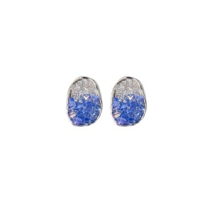 Retro Blue Crystal Earrings Fashion Jewelry Sea Salt Silver Needle Design