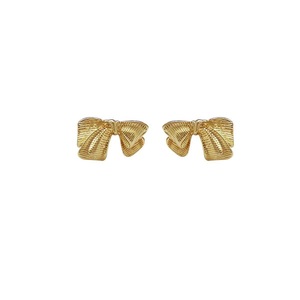 Retro Bow Stud Earrings Vintage Gold Silver Fashion Jewelry Simple Gift