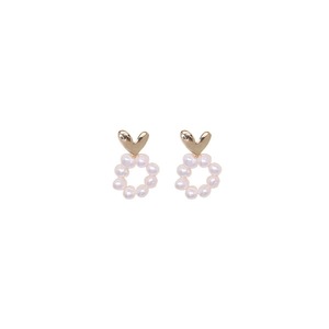 Retro Pearl Heart Earrings Simple Fashion Jewelry Romantic Accessory