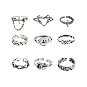 Silver Vintage Index Finger Ring Women Fashion Jewelry Adjustable Statement