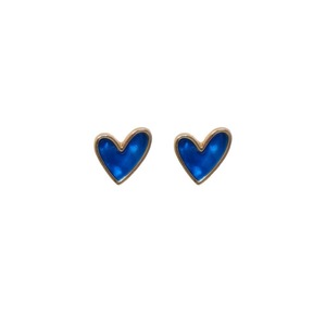 Small Fresh Blue Heart Earrings Retro Fashion Needle Women Jewelry Niche