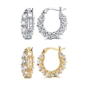 Sparkling U Shaped Earrings Fashion Jewelry Vintage Style Ear Accessories