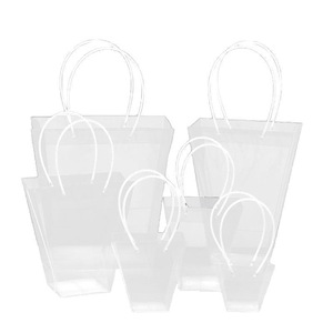 Transparent Tote Handbag Flower Bouquet Packaging Bag Valentine's Day Gift Bag