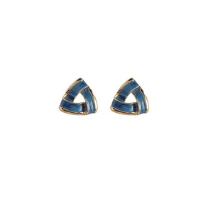 Trendy Blue Triangle Oil Drop Earrings Fashion Retro Silver Needle Jewelry