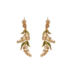 Vintage Bell Orchid Flower Long Earrings Elegant Dangle Earrings Women Jewelry
