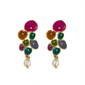 Vintage Long Pearl Coloured Earrings Elegant Matching Jewelry Women Fashion