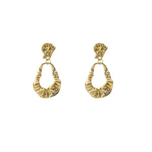 Vintage Ruffled Earrings for Women Retro Irregular Design Fashion Jewelry Gift