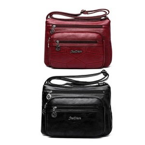 Women Multi Pocket Leather Cross Body Ladies Shoulder Bag Messenger Handbag