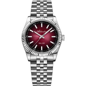 ADDIESDIVE Quartz Sweep Watch Sapphire Glass BGW9 Luminous 100M Water Resistant Stainless Steel Gradient Red 10.6 MM Slim Watch