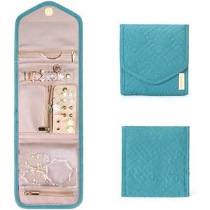 BAGSMART Travel Jewelry Organizer Case Foldable Jewelry Roll for Journey-Rings, Necklaces, Earrings, Bracelets,Mini,Teal