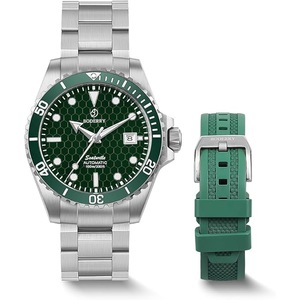 BODERRY Men's Automatic Dive Watch - Japanese Movement, Titanium Case/Bracelet, Sapphire Crystal, 200M Waterproof, Swiss Super-LumiNova, Screw-Down Crown