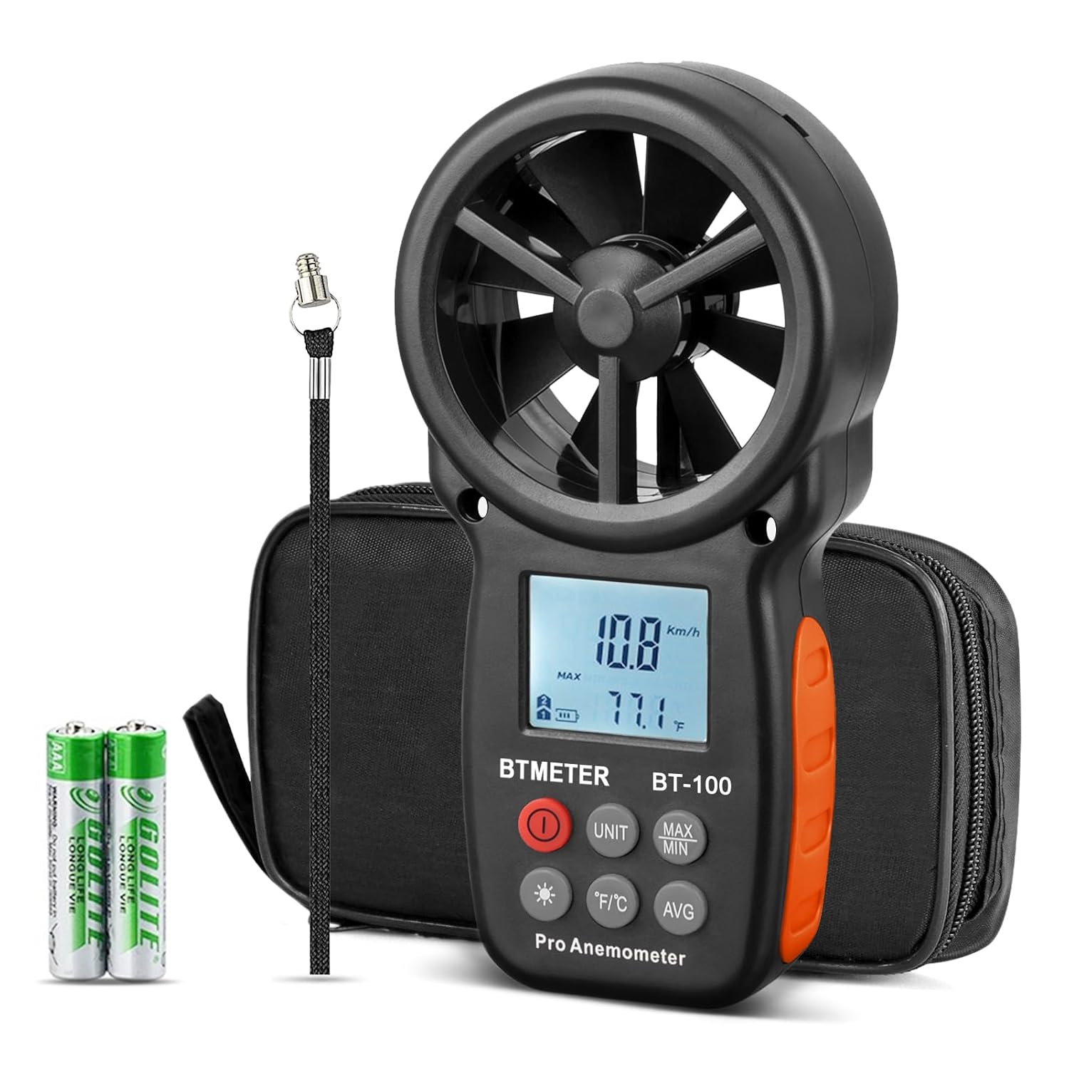 BTMETER Digital Anemometer Handheld BT 100 Wind Speed Meter Gauge Accurately Measure