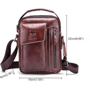 BULLCAPTAIN Genuine Leather Sling Bag Women Men Bags Small Shoulder Crossbody Bag for Men Everyday Casual Travel Messenger Bag Handbag, Dark Brown, Large, Dark Brown, Large