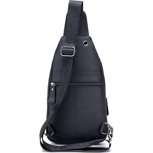 BULLCAPTAIN Mens Leather Crossbody Bag Shoulder Sling Bag Casual Daypacks Chest Bags for Travel Hiking Backpacks