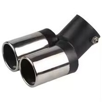 Car universal one to two grilled blue tail throat double pipe stainless steel exhaust pipe modification supplies