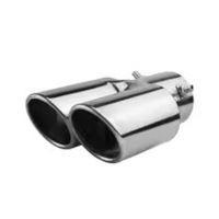 Car universal one to two grilled blue tail throat double pipe stainless steel exhaust pipe modification supplies