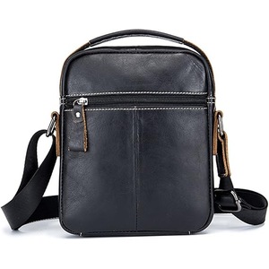Chest Bag Men Genuine Leather Chest Bag, BULLCAPTAIN Crossbody Shoulder Bag Sling Bags Backpack Messenger Bag Daypack For Business Casual Sport Hiking Travel Black