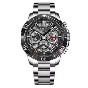 Cross-border Men's Quartz Watch Hollow Steel Band Calendar Wristwatch Waterproof Business Multi-function Dial Mechanical Tim