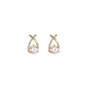 Cross Earrings for Women Korean Style Elegant Crystal Jewelry Fishtail Ear Rings Fashion Lady Gift