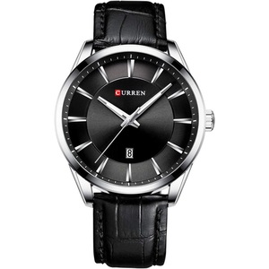 CURREN 8365 Quartz Man Wristwatch Watch for Male with Leather Strap Band Calendar Indicator Date Waterproof Mens Watches Wearable Accessories