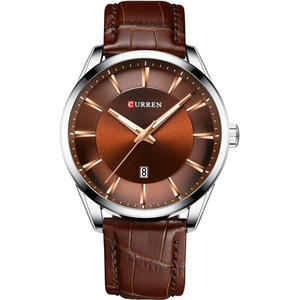 CURREN 8365 Quartz Man Wristwatch Watch for Male with Leather Strap Band Calendar Indicator Date Waterproof Mens Watches Wearable Accessories