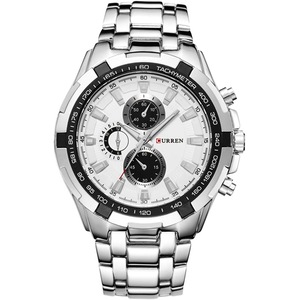 CURREN Watches Men,Sports Waterproof Stainless Steel Quartz Wrist Watch for Men and Boys, 3, Quartz Movement