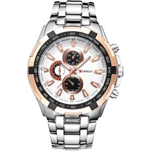 CURREN Watches Men,Sports Waterproof Stainless Steel Quartz Wrist Watch for Men and Boys, 6, Quartz Movement