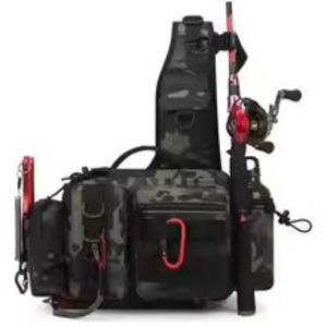 Fishing Backpack with Rod Holder, Lure Box, Storage Bag, Fanny Pack for Men, Shoulder Sling Backpack