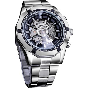 Forsining Mens Watches, Waterproof Steampunk Mechanical Sport Wrist Watch for Men Big Dial Design