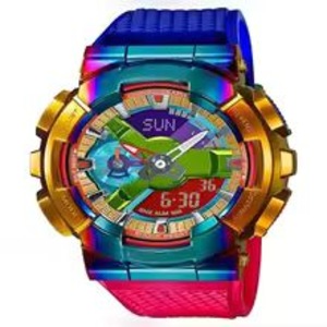 GM-110 Men's Digital Sports Electronic Watch LED Auto Hands Up Light Full Function Alloy Dial World Time Oak Series