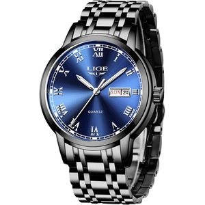 LIGE Mens Watches Stainless Steel Waterproof Date Analogue Quartz Watch Business Dress Wristwatch for Men
