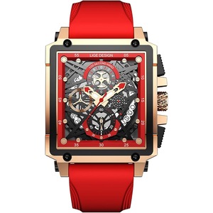LIGE Mens Wrist Watches 30M Waterproof Analog Quartz Mutifuntional Chronograph Watch for Men Fashion Sports Watch with Silicone Strap