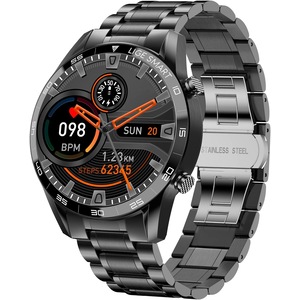 LIGE Smart Watch,1.3" Full Touch Screen Bluetooth Call Fitness Tracker with Heart Rate Sleep Monitor IP67 Waterproof Sport Stainless Steel Mens Watches for iOS Android,Black