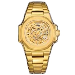 Longlux Luxury Automatic Men Watch Wholesale Mechanical Wristwatches Stainless Steel Skeleton Waterproof Male Clock Gift